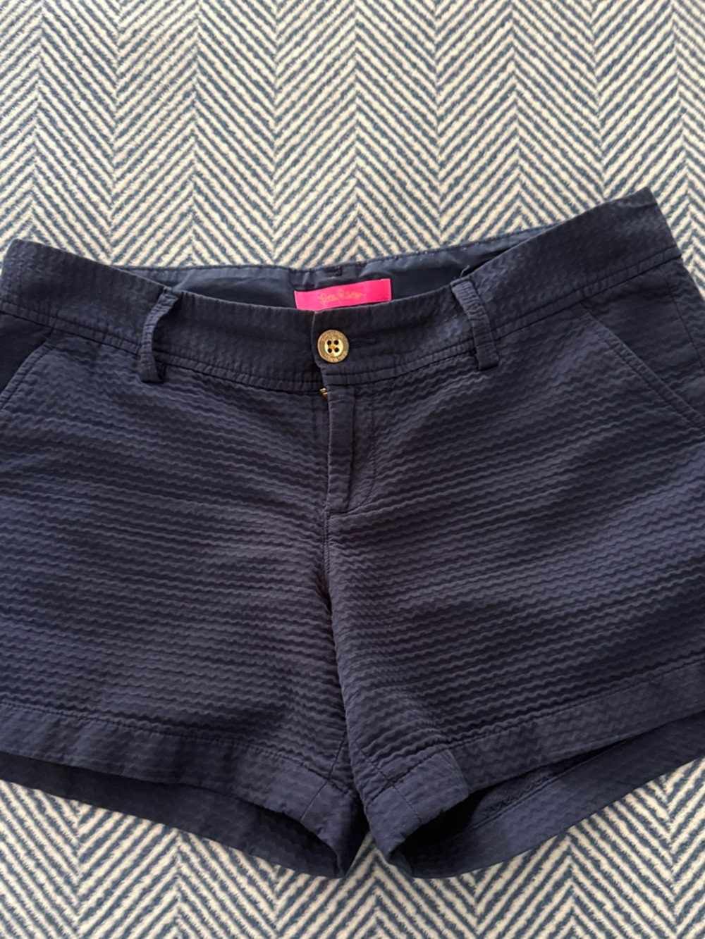 Lilly Pulitzer Navy Textured Shorts